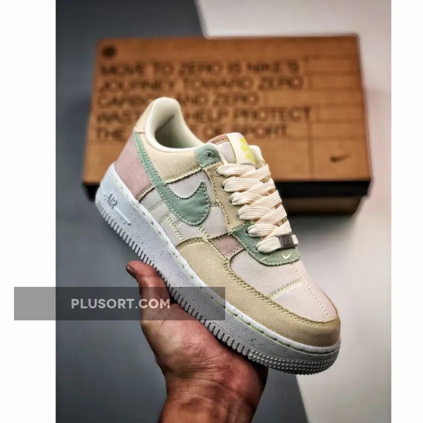 Nike Air Force 1 Low Structured Canvas For Womens DR5648-030 / pink and green air forces