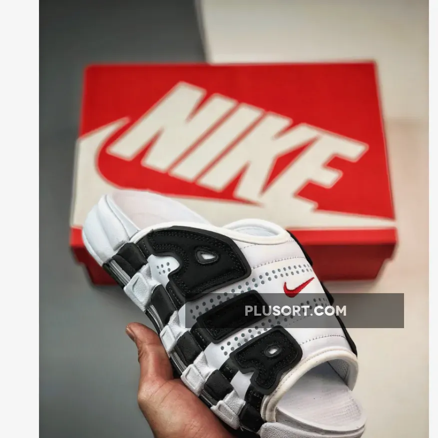 Nike Air More Uptempo Slide White Red Black FB7815-100 Outlet