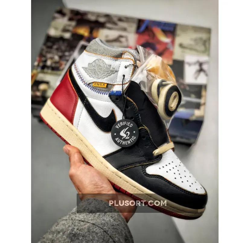 Union x Air Jordan 1 Retro High OG NRG White/Varsity Red-Wolf Grey-Black, jordan 1 union low