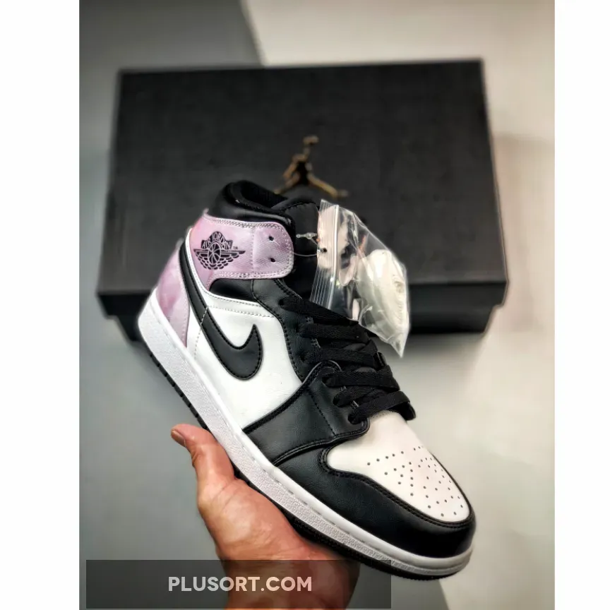 Air Jordan 1 Mid 'Tie-Dye' Black/White/Amethyst Wave/Bleached Coral - zen master 1