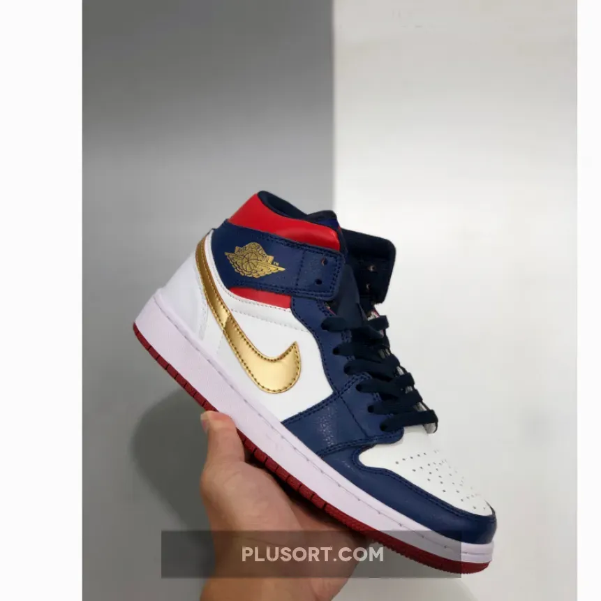 Jordan 1 Mid SE GS USA Olympic For Womens BQ6931-104 / air jordan 1 mid usa 2.0