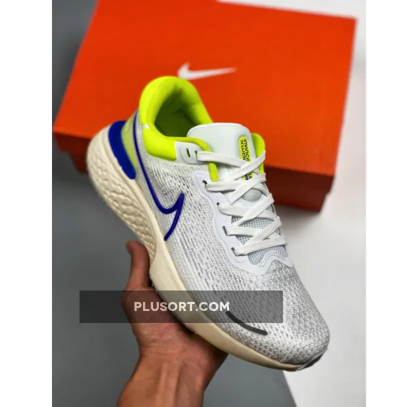 Nike ZoomX Invincible Run Flyknit White/Cyber/Grey Fog/Racer Blue / nike zoomx white
