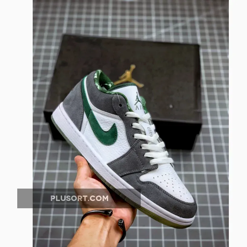 Air Jordan 1 Low 'North Side' White/Dark Forest-Light Graphite - air jordan 1 low north side