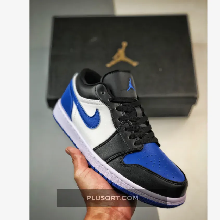 Air Jordan 1 Low 'Royal Toe' White/Royal Blue-Black 553558-140 Brand New