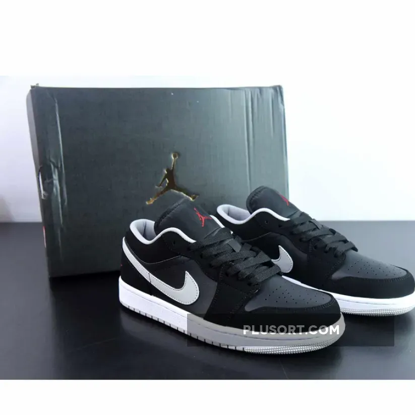 Air Jordan 1 Low Black/University Red-Cement Grey | cement 1 lows