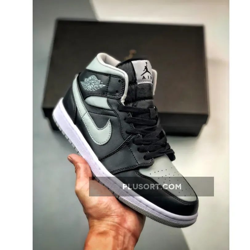 Air Jordan 1 Mid 'Shadow' Black Grey BQ6472-007, jordan 1 grey black
