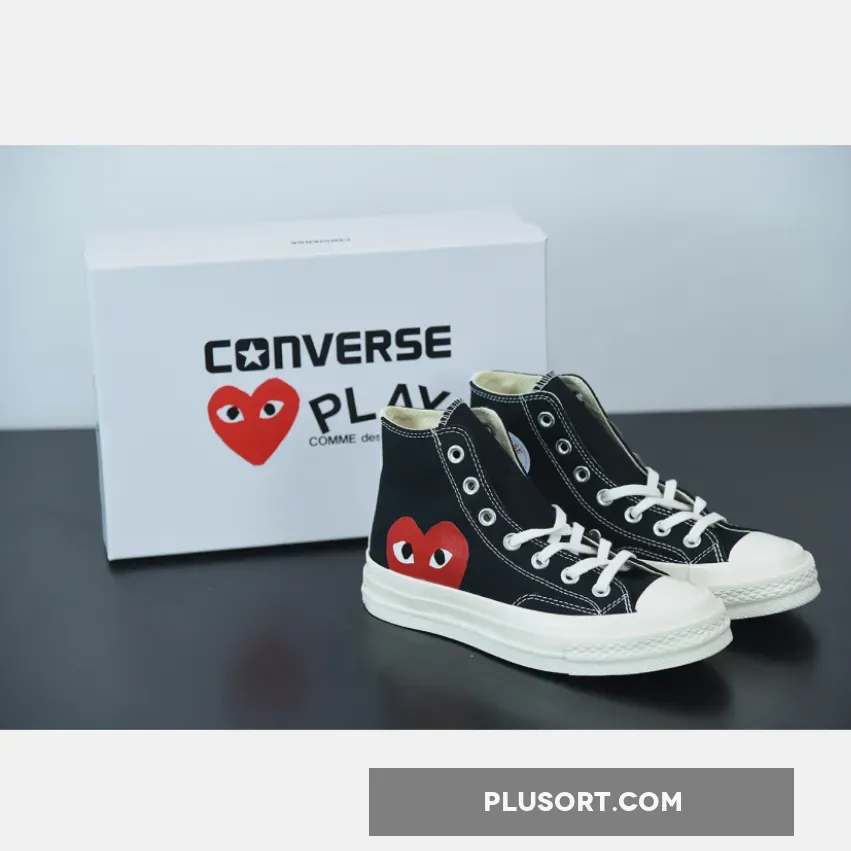 Converse x CDG PLAY Chuck 70 High Top Black/White/High Risk Red