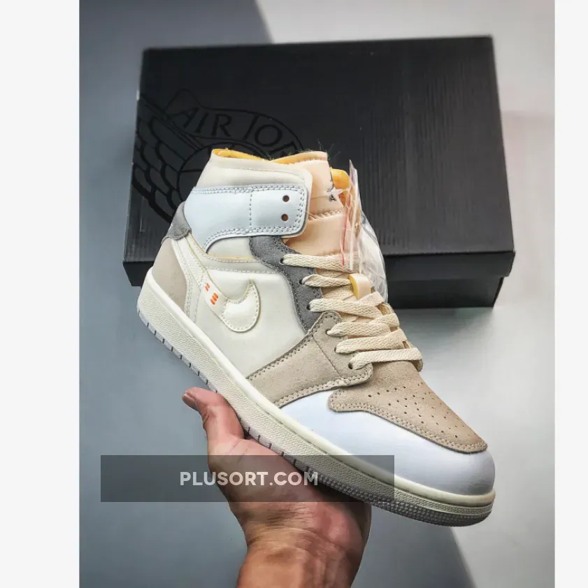 Women Air Jordan 1 Mid Inside Out Light Grey DM9652-100 - air jordan 1 mid se craft 'inside out