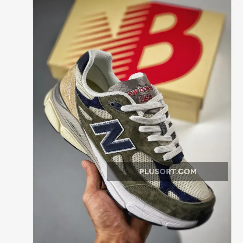 New Balance 990v3 Grey Blue Olive - new balance 990v3 olive