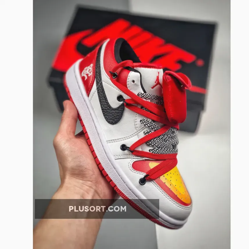 Air Jordan 1 Low White Gym Red - jordan 1 low gym red