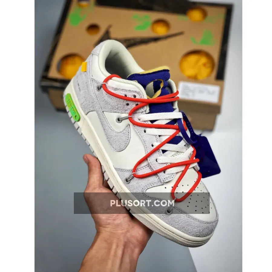 Off-White x Nike Dunk Low 'Lot 13 of 50' Sail/Grey/Red lot 13 off white dunk