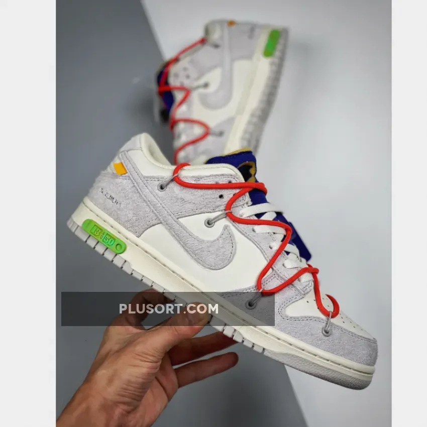 Off-White x Nike Dunk Low 'Lot 13 of 50' Sail/Grey/Red lot 13 off white dunk