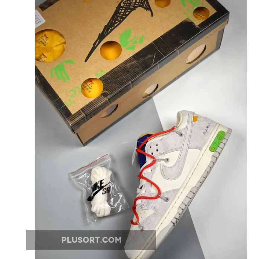 Off-White x Nike Dunk Low 'Lot 13 of 50' Sail/Grey/Red lot 13 off white dunk