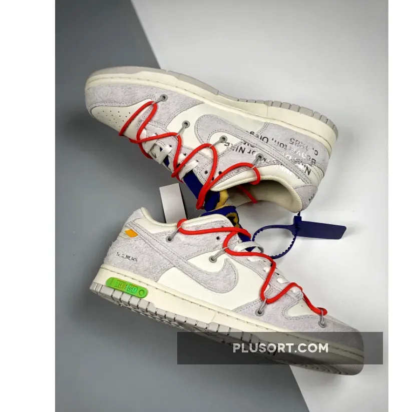 Off-White x Nike Dunk Low 'Lot 13 of 50' Sail/Grey/Red lot 13 off white dunk