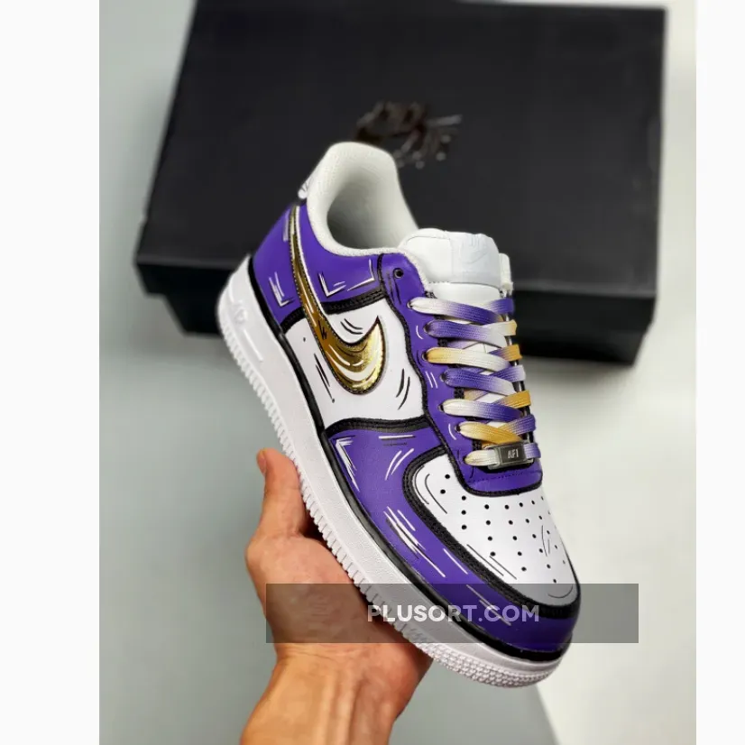 Nike Air Force 1 Low 'Lakers' Purple White / custom lakers air force 1