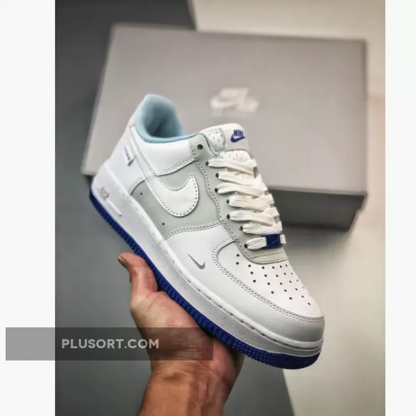 Nike Air Force 1 Low White Grey Blue FB1844-111 - grey white and blue air force ones