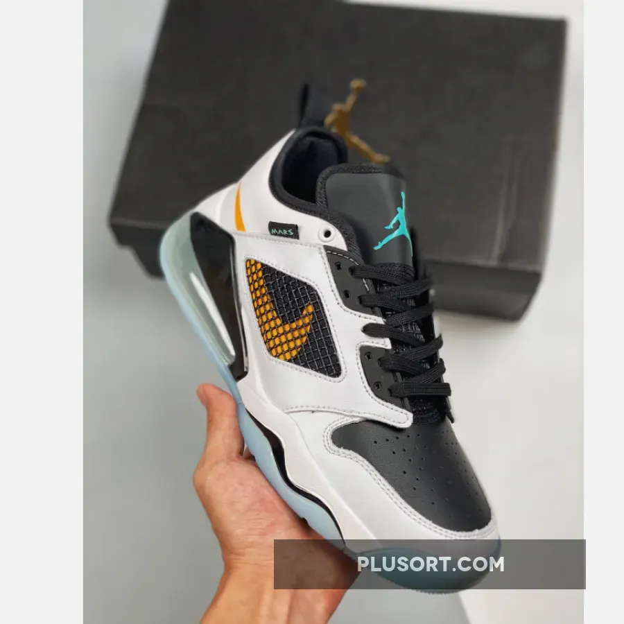 Jordan Mars 270 Low White/Black-Bright Orange Swooshes