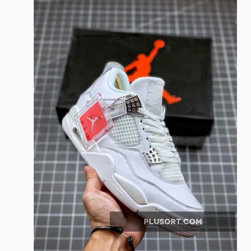 Air Jordan 4 'Pure Money' White/Metallic Silver - air jordan iv pure money