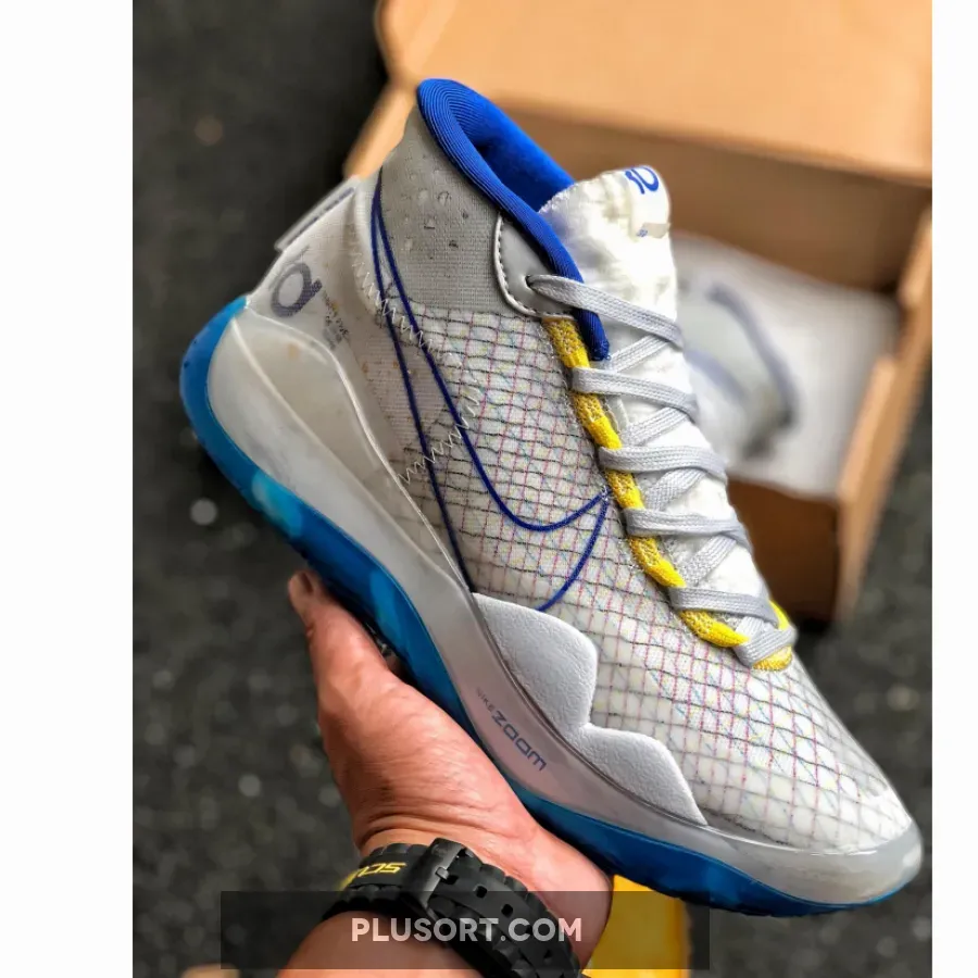 Nike KD 12 'Warriors Home' Game Royal White #kd with warriors