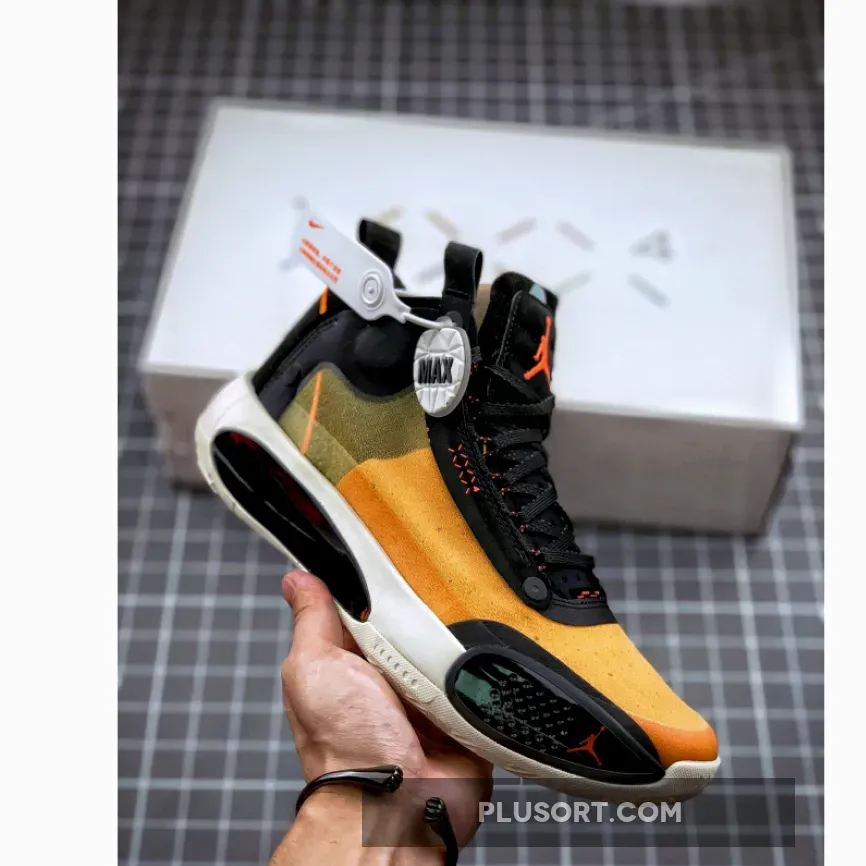 Air Jordan 34 Amber Rise/Black-Sail-Metallic Silver AR3240-800