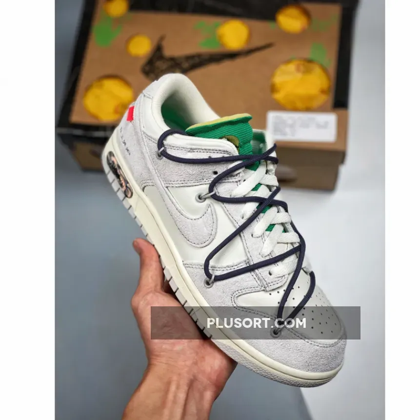 Off-White x Nike Dunk Low '20 of 50' Grey Sail Green off white dunk lot 20