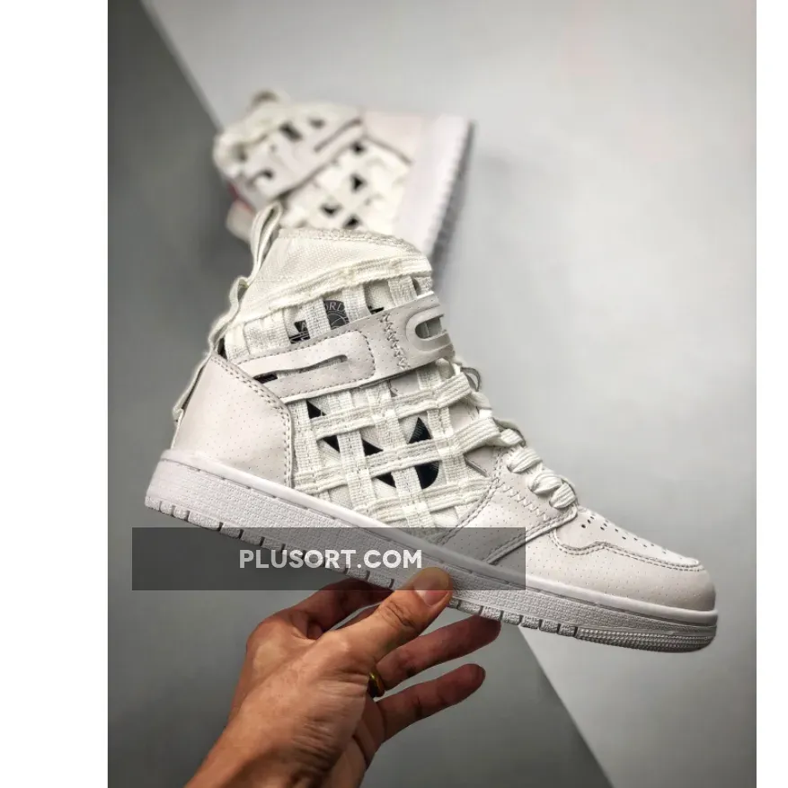 Air Jordan 1 Cargo White/Metallic Silver-Orange Blaze-Black