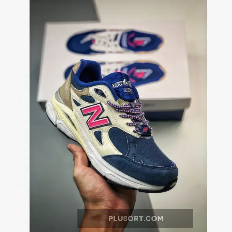 Kith x New Balance 990v3 'Daytona' Tan/Navy/Pink #kith new balance 990v3