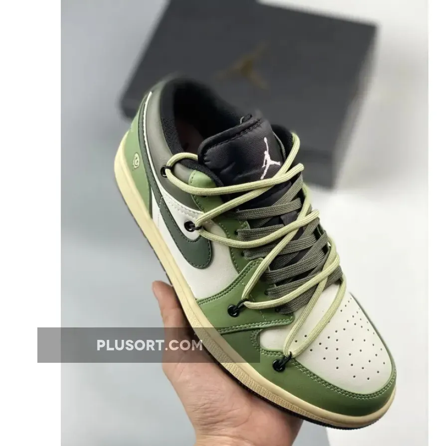 Air Jordan 1 Low White Green Black SN-849882589 Outlet