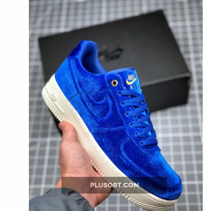 Nike Air Force 1 Low Premium Blue Void/Sail-Metallic Gold / nike blue velvet