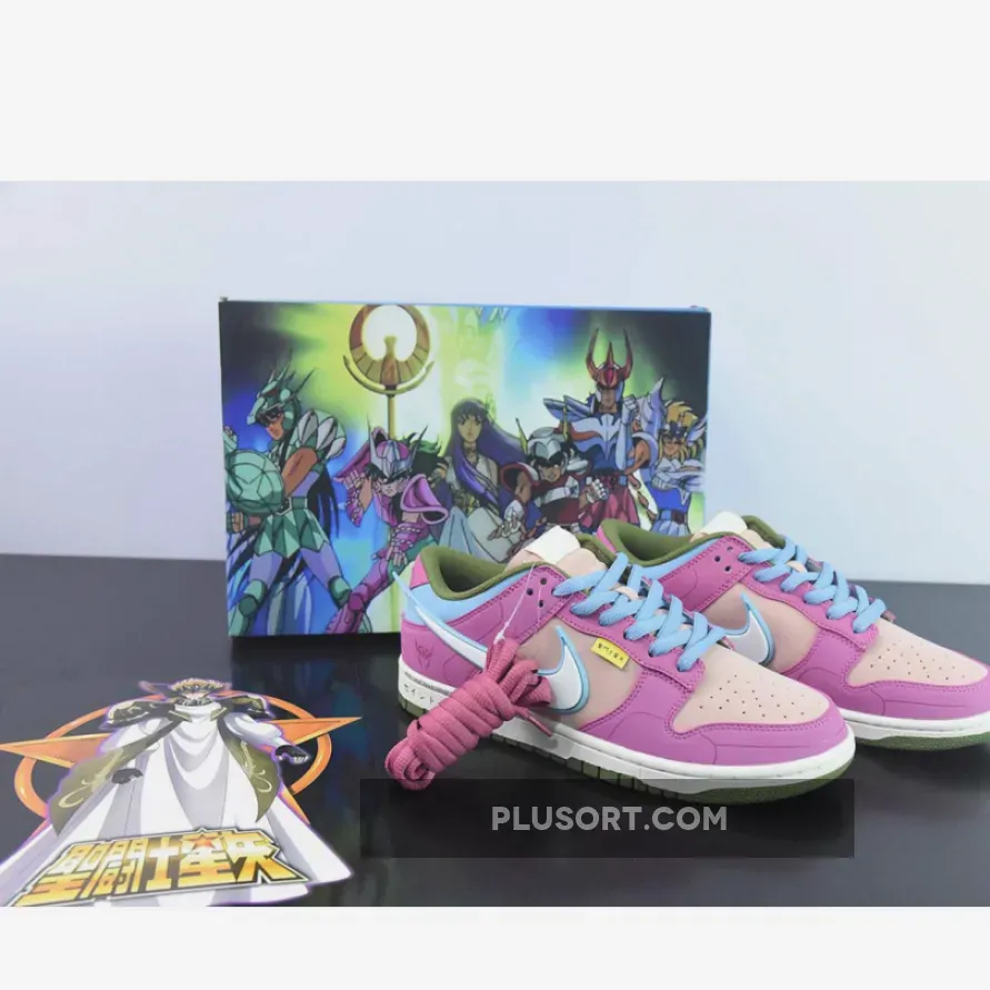 Saint Seiya x Nike Dunk Low Custom Purple Pink White