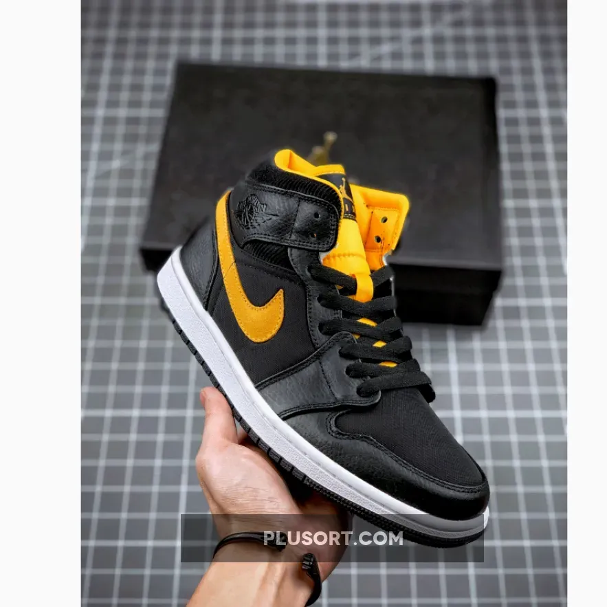 Air Jordan 1 Mid Black/University Gold-White CI9352-001 air jordan 1 mid 'black university gold
