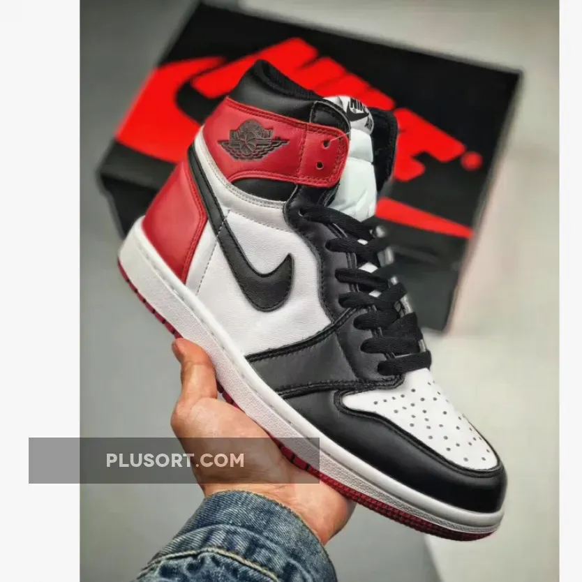 Air Jordan 1 Retro High Og Toe WHITE/BLACK-VARSITY RED AJ1 jordan black toe 1s