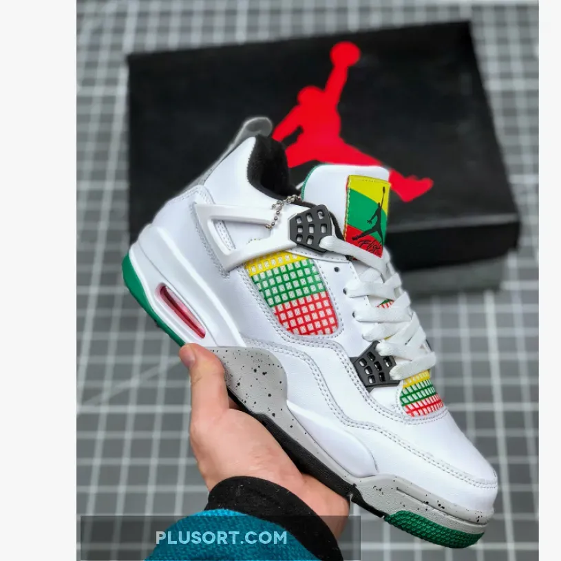 Air Jordan 4 'Carnival' White/University Red-Lucid Green-Black, white/black/university red jordan 4