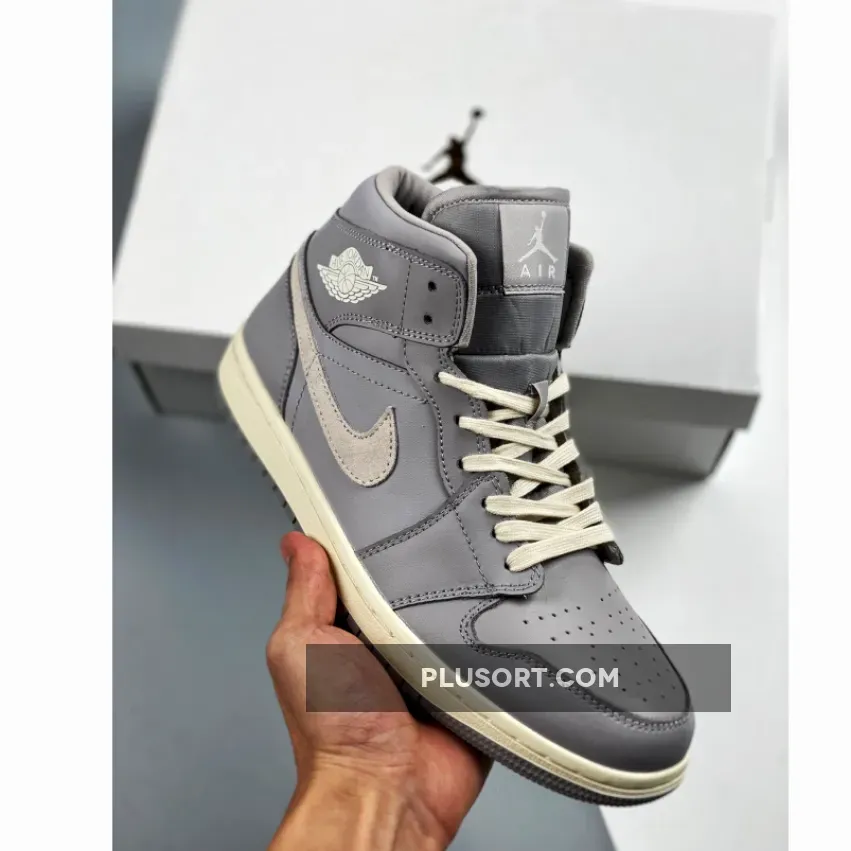 Air Jordan 1 Mid Grey Light Bone - jordan 1 atmosphere grey