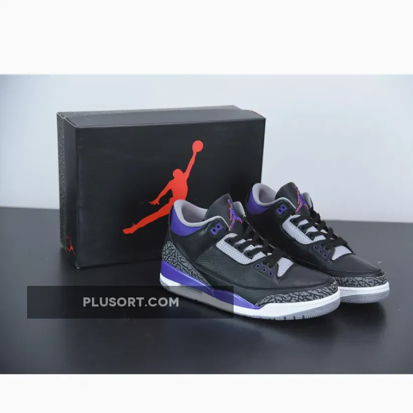 Air Jordan 3 Retro 'Court Purple' Ct8532-050 AJ3 White/topaz mist/celestial gold/deep royal