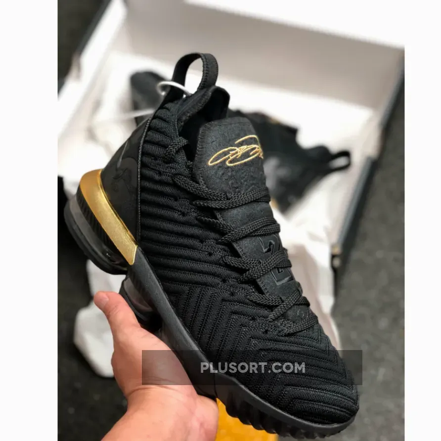Nike LeBron 16 'I'm King' Black Gold / lebron 16 black metallic gold
