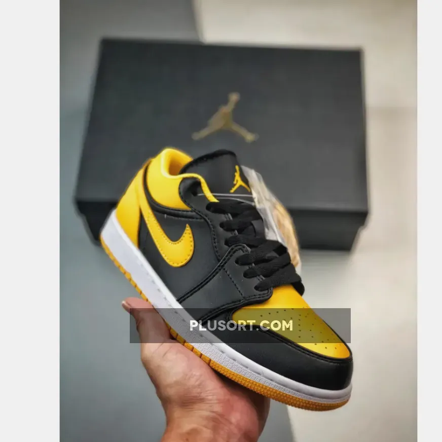 Air Jordan 1 Low Black/Yellow Ochre-White Outlet 553558-072