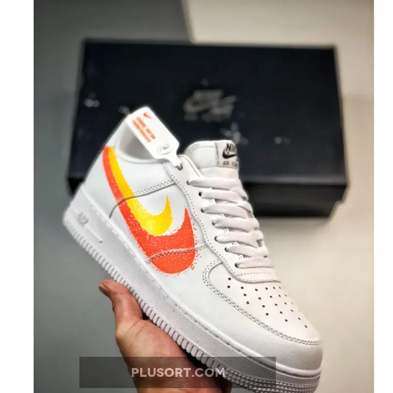 Nike Air Force 1 Low Spray Paint Swoosh White FJ4228-100 #how to paint converse