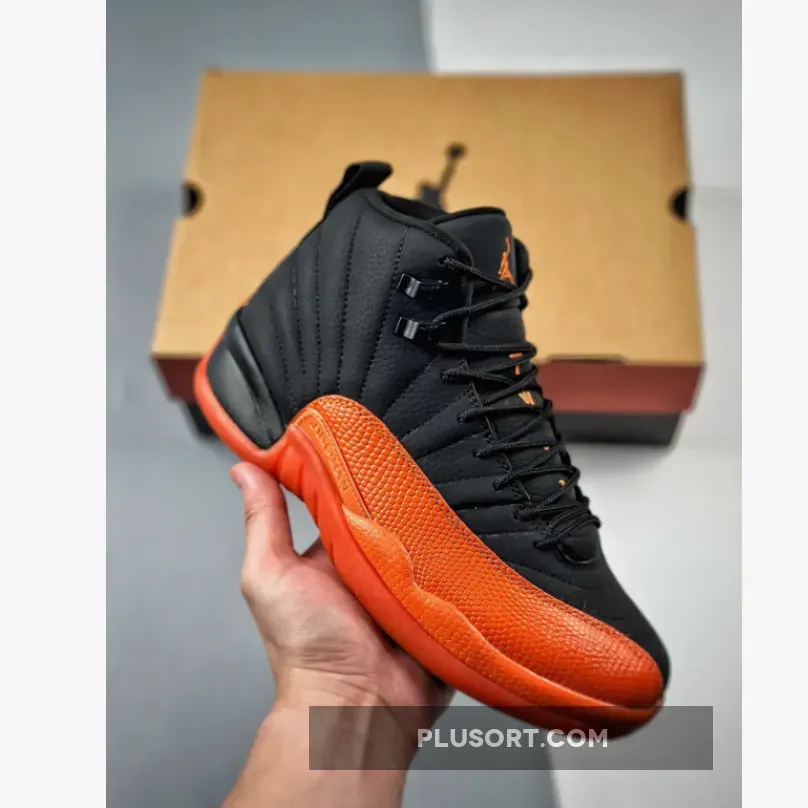 Jordan 12 Orange And White - Air Jordan 12 Black/Brilliant Orange-White FD9101-081