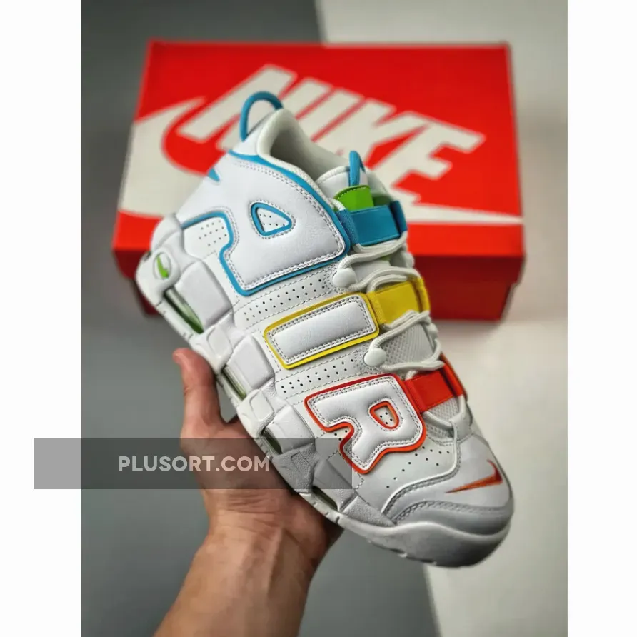White Rainbow Shoes - Nike Air More Uptempo White Multi FJ4624-100