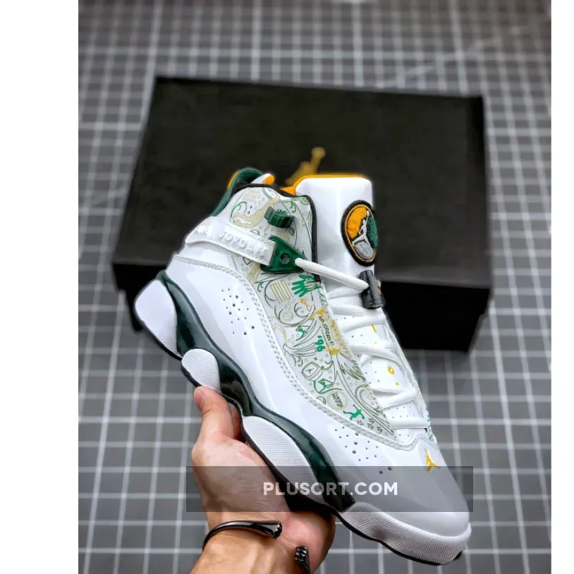 Jordan 6 Rings 'Seattle' White/Black–Dark Pine–Taxi - black 6 rings