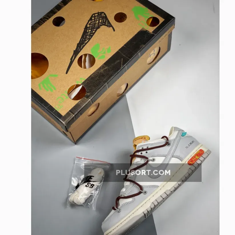 Off-White x Nike Dunk Low '46 of 50' Sail Grey - grey off white