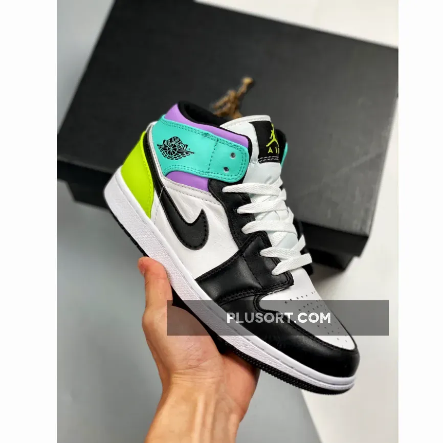 Air Jordan 1 Mid Purple Teal Green 554725-175 / jordan purple and teal