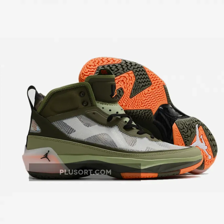 UNDFTD x Air Jordan 37 Oil Green/Black-Orange Horizon-Twilight Marsh