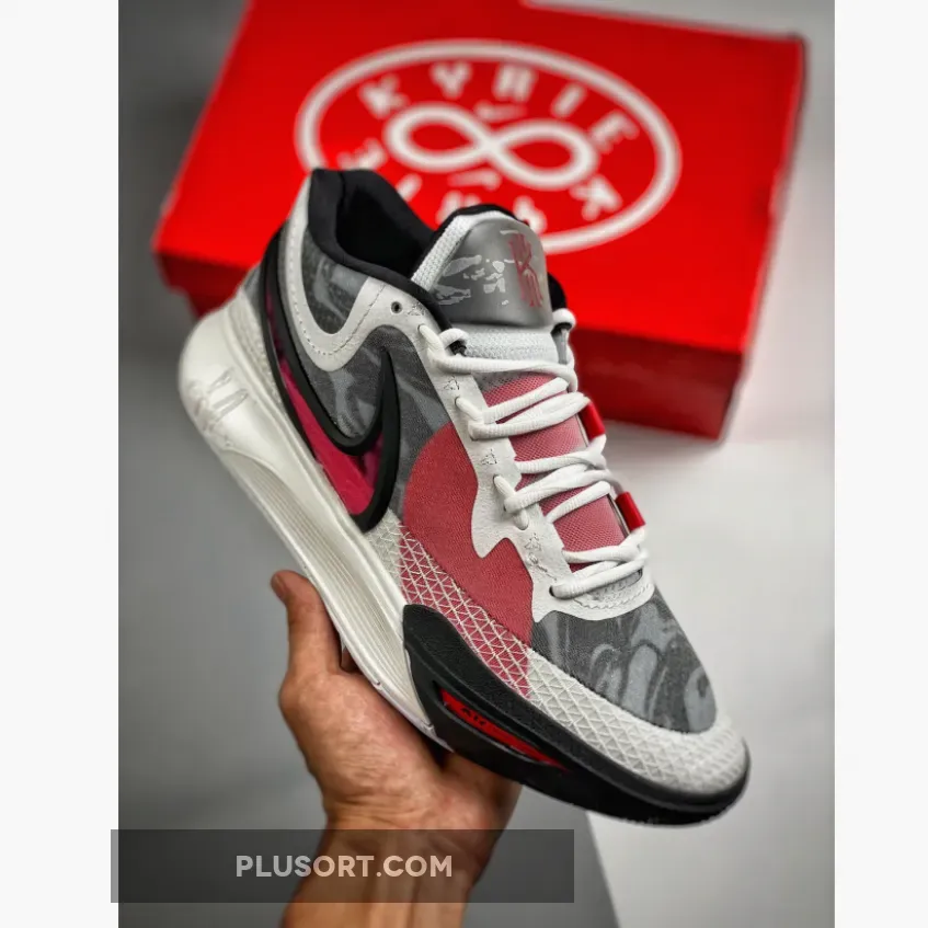 Nike Kyrie 8 White/University Red-Black-Wolf Grey DJ6017-100 #kyrie 8 university red
