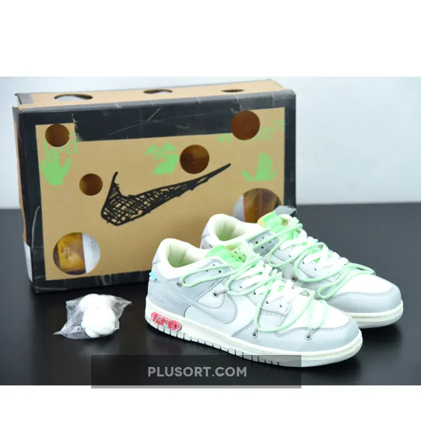 Off-White™ x Nike Dunk Low "07 of 50" Grey White Green