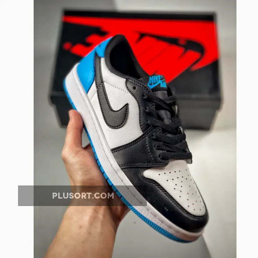 Air Jordan 1 Low OG 'UNC' White/Dark Powder Blue-Black retro low