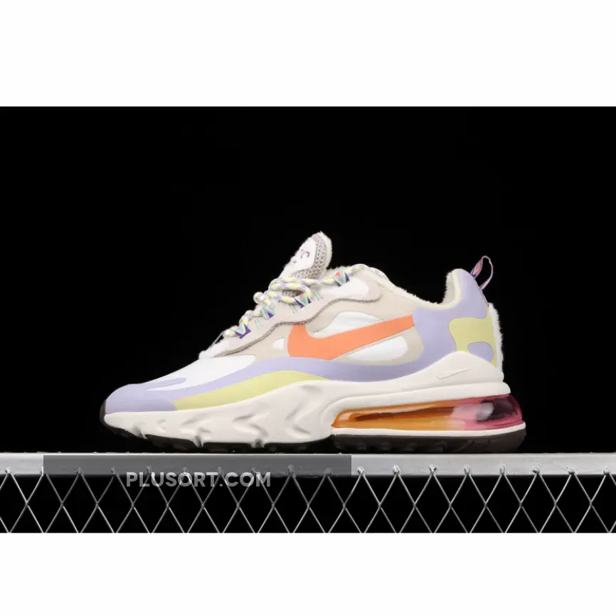 Nike Air Max 270 React Cream Purple Orange For Womens | nike air max 270 cream