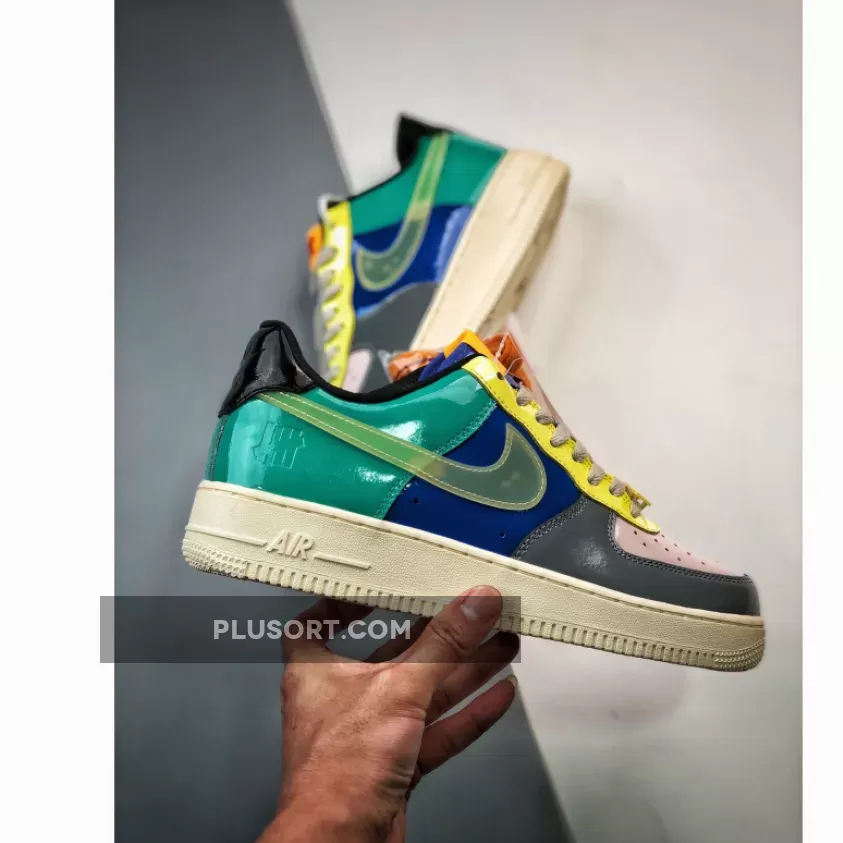 Undefeated x Nike Air Force 1 Low Multi Patent Teal Grey DV5255-001 undefeated air force 1 topaz gold