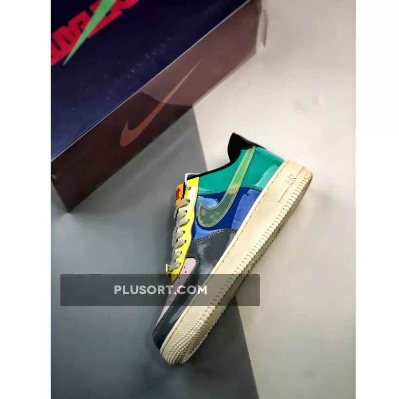 Undefeated x Nike Air Force 1 Low Multi Patent Teal Grey DV5255-001 undefeated air force 1 topaz gold